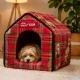 Foldable Pet House and Bed for Dogs and Cats, Red, L