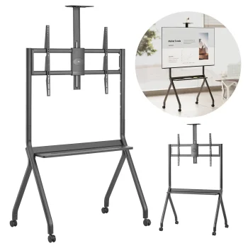 Maclean MC-114 TV Cart / Stand on Wheels, 55-100", VESA 900x600, Black