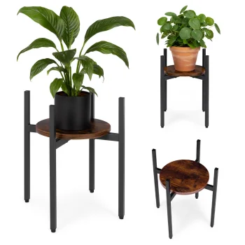 Industrial Plant Stand Metal Flower Pot Holder Shelf by ModernHome