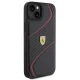 Ferrari iPhone 15 Plus Case Twist Metal Logo, Black