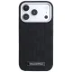 Karl Lagerfeld Grained Mono Resin Logo MagSafe Case for iPhone 17 / 18 Pro Max, Black