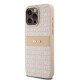 Dkny iPhone 15 Pro Max Case Leather Mono Stripe & Metal Logo, Pink