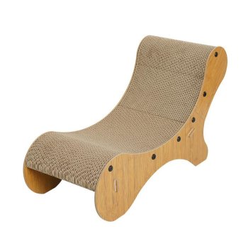 Durable Cardboard Cat Scratcher and Lounger Bed with Catnip, Brown