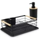 Dish Drying Rack Massido MS-600 with Tray and Cutlery Holder, Black