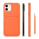 Silicone Case for Samsung Galaxy A42 5G with Card Slot, Pink