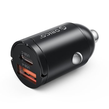 Orico MiniRing 30W USB-A & USB-C Car Charger - Black