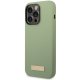Guess iPhone 14 Pro Max Case Silicone Logo Plate MagSafe, Green