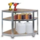 Humberg 4817 Metal Corner Shelving Unit 180x90x40 cm, 5 Shelves, Silver