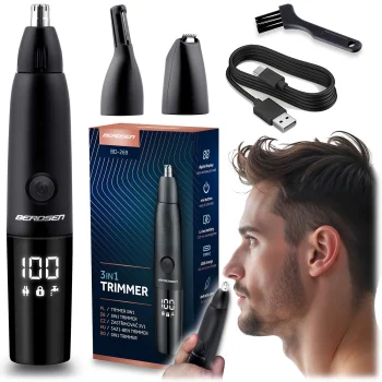 Berdsen BD-269 3-in-1 Nose and Ear Trimmer, Black