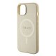 Apple iPhone 15 6.1\'\' Guess Saffiano MagSafe Case Cover (GUHMP15SPSAHMCB), Gold | Чехол Кейс Бампер...