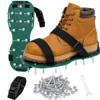 Lawn Aerator Shoes Attachments with Spikes, Green
