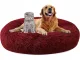 Plush Bed for Large Dogs and Cats, 80cm, Burgundy