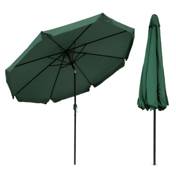 Large Garden Umbrella 3m with Tilt and Crank MultiGarden, Green