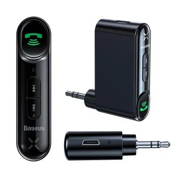 Baseus Qiyin Bluetooth Audio Receiver AUX for Car, Black