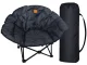Folding Camping Chair XL Padded Oversized Portable Chair for Outdoor Fishing and Lawn, Black