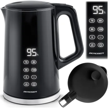 Berdsen Bd-71 Electric Kettle 1.7L with Touch Display, Black/Silver