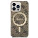 Apple iPhone 13 Pro 6.1\" Guess 4G Print MagSafe Case Cover (GUBPP13LH4EACSW) + Charger, Brown