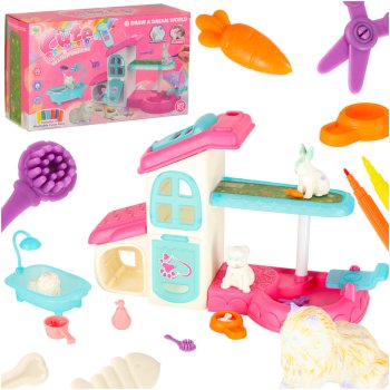 Pet Spa Playset with 3 Colorable Animal Figures & Accessories, 26 Pieces
