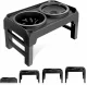 Adjustable Double Bowl Stand for Dogs and Cats, Black