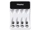 Maxday C704Y4 AA/AAA Battery Charger with LCD Display and USB-C, White