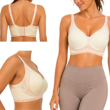 Women's Seamless Push-Up Sports Bra, White, Size L