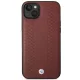 BMW iPhone 14 Case BMHCP14S22RFGR Leather Diamond Pattern Burgundy