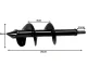 Garden Auger Drill Bit for Planting Earth Hole Borer 25cm, Black