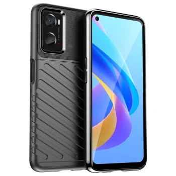 Thunder Case Flexible Armored Cover for Oppo A76 / Oppo A36 / Realme 9i, Black