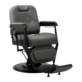 Gabbiano Bruno Barber Chair, Grey with Black Base