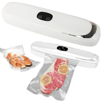Vacuum Food Sealer with 5 Bags, 90W, White