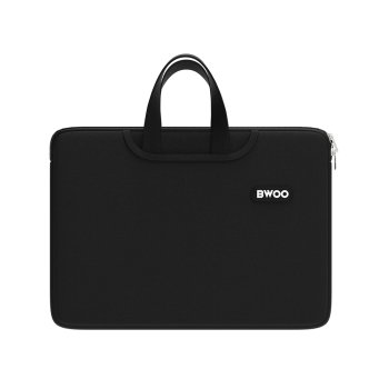 BWOO 15 Inch Laptop Bag with Handle Neoprene Sleeve, Black