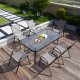 MultiGarden Glass Garden Table 120x70 cm for Patio with Parasol Hole
