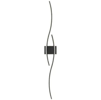 Black Wall Lamp 60cm, Warm White Light