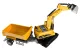 RC Crawler Excavator and Dump Truck Set with Lights & Smoke