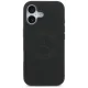 Mercedes iPhone 17 Case Leather Vintage Logo MagSafe, Black