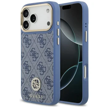 Guess 4G Strass Logo MagSafe Phone Case Cover iPhone 17 Pro Max - Blue