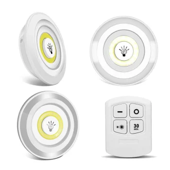 Wireless COB LED Lights with Remote Control, 3 pcs