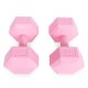 Hex Dumbbell Set 2x5 kg Hand Weights for Fitness ModernHome, Pink