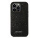 Karl Lagerfeld Glitter Plaque Logo Case for iPhone 14 Pro Max, Black