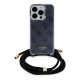Guess iPhone 15 Pro Max Case Crossbody Cord 4G Print, Black