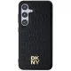 DKNY Samsung Galaxy S24+ Case Leather Monogram Pattern MagSafe, Black