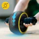 Pilvo preso ratukas 4FIZJO AB Wheel XL, juodas / geltonas