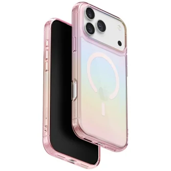 Uniq Iridescia Magclick Charging Case for iPhone 17 Pro Max, Pink