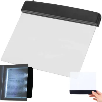 Portable LED Book Reading Light Panel for Night Reading, Black