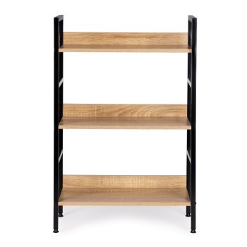 Industrial Bookshelf 3-Tier Wood and Metal Shelving Unit ModernHome