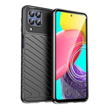 Thunder Case Flexible Armored Case for Samsung Galaxy M53 5G, Black