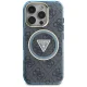 Guess iPhone 16 Pro Max Case IML Metal Glitter 4G Circle Triangle MagSafe, Blue
