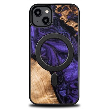 Apple iPhone 15 Plus 6.7'' Bewood Unique Violet MagSafe Wood and Resin Case Cover, Purple