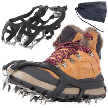 Ice Cleats for Shoes and Boots, 18 Spikes for Hiking on Snow and Ice, Size 40-45