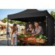 Plonos Garden Pavilion with 3 Walls, 3x3m, Black